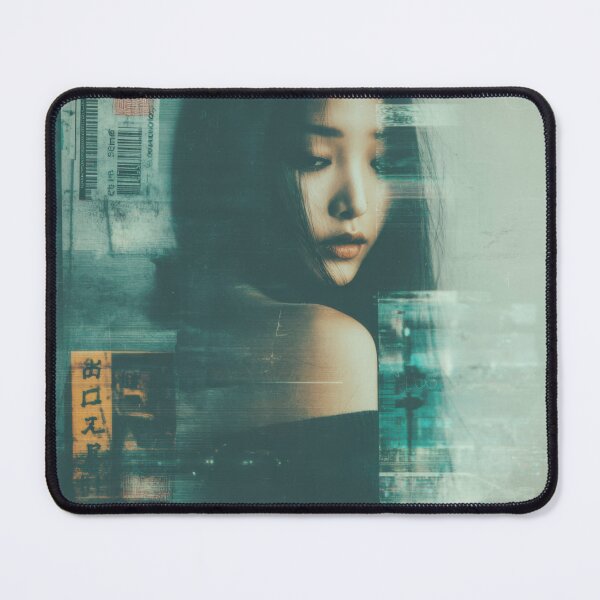 Item preview, Liminal Glitch Muse Tech-Noir Dream Portrait designed and sold by WartonnoArt.