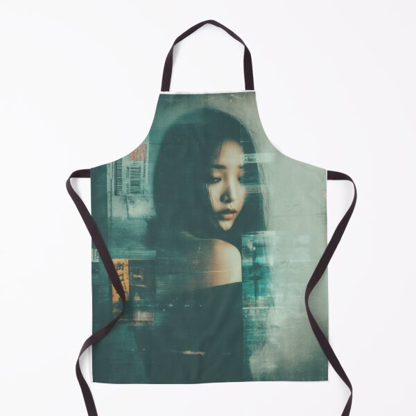 Item preview, Liminal Glitch Muse Tech-Noir Dream Portrait designed and sold by WartonnoArt.