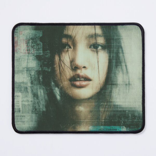 Item preview, Liminal Glitch Muse Tech-Noir Dream Portrait designed and sold by WartonnoArt.