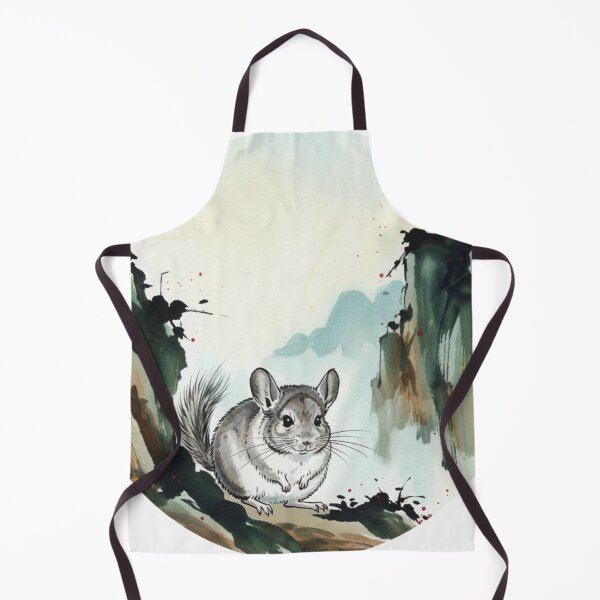 Item preview, Chinchilla in the Mountain Mist - Asian Ink Art designed and sold by Animal Xeno Circus.