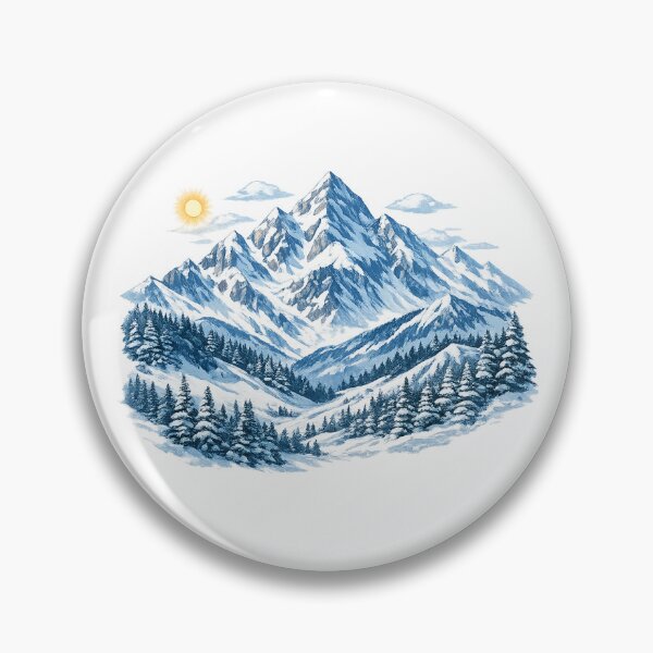 Item preview, Drawing of the snow-covered Alps, mountain designed and sold by CadresSauvages.