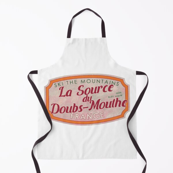 Item preview, La Source du Doubs – Mouthe, France, Jura, Ski, textured skiing badge designed and sold by Wanderful-roads.