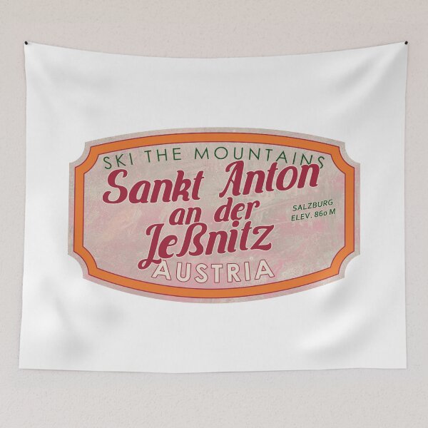 Item preview, Sankt Anton an der Jeßnitz, Austria, Niederösterreich, Ski, textured skiing badge designed and sold by Wanderful-roads.