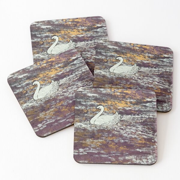 Item preview, Acrylic painting: Gliding swan at dusk designed and sold by creaphyl28.