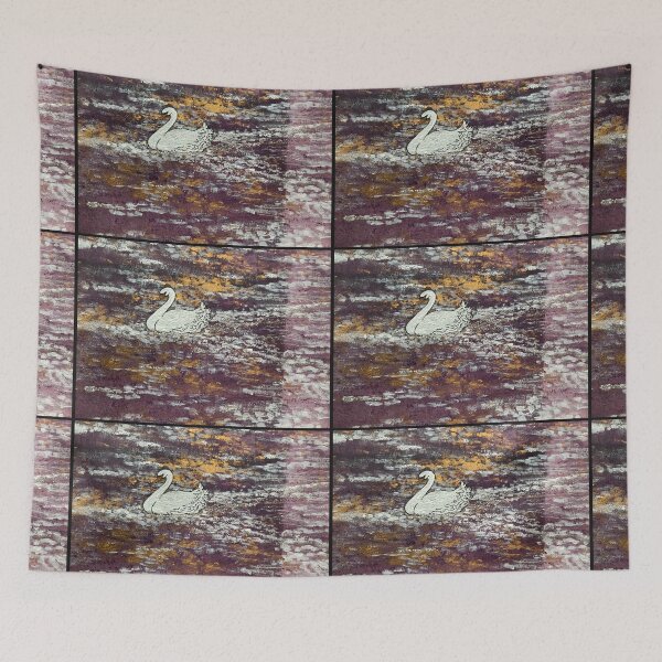 Item preview, Acrylic painting: Gliding swan at dusk designed and sold by creaphyl28.