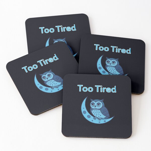 Item preview, Too Tired Neon Owl T-Shirt – Exhausted Night Owl Under Moonlight  Blue Glow Modern Graphic Tee designed and sold by ZyxDes.