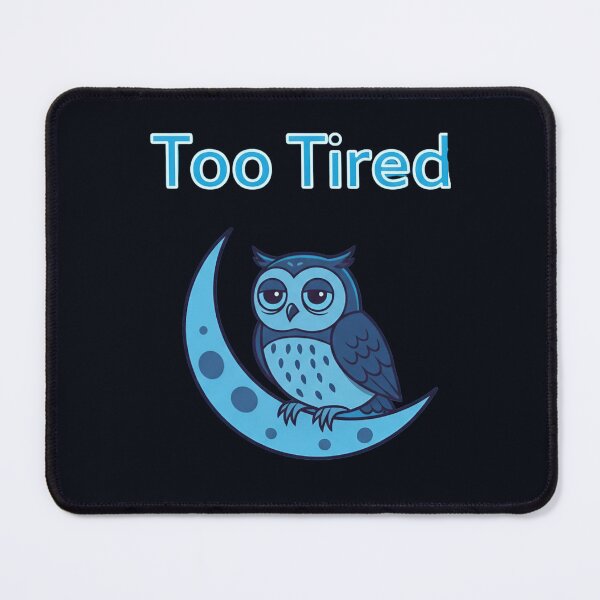 Item preview, Too Tired Neon Owl T-Shirt – Exhausted Night Owl Under Moonlight Blue Glow Modern Graphic Tee designed and sold by ZyxDes.