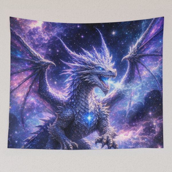Item preview, Celestial Galaxy Dragon – Cosmic Fantasy Guardian Art designed and sold by DrakariArt.
