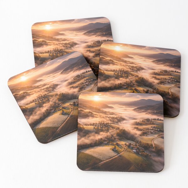 Item preview, Golden Mist Valley at Sunrise designed and sold by Yomere.