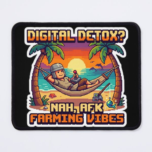 Item preview, Digital Detox AFK Farming Vibes Pixel Art designed and sold by Oommen Studio .