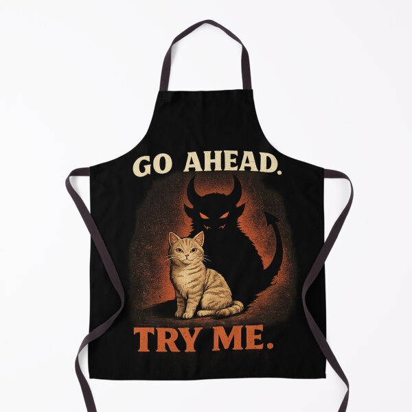 Item preview, Go Ahead Try Me Cat Shirt – Cute Cat With Demon Shadow Funny Graphic Tee designed and sold by ViralByDesign.