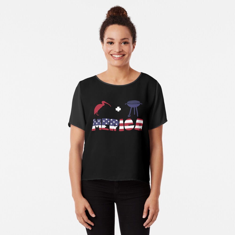 Curlew plus Barbeque Merica American Flag Blusa