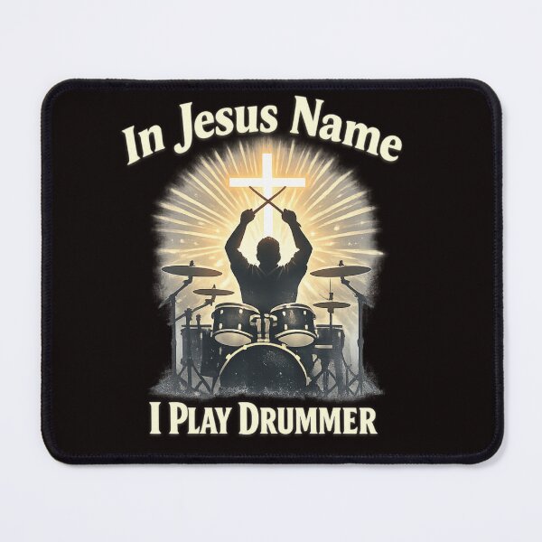 Item preview, In Jesus Name I Play Drummer – Christian Worship Drummer Faith Design designed and sold by FrameFlow.