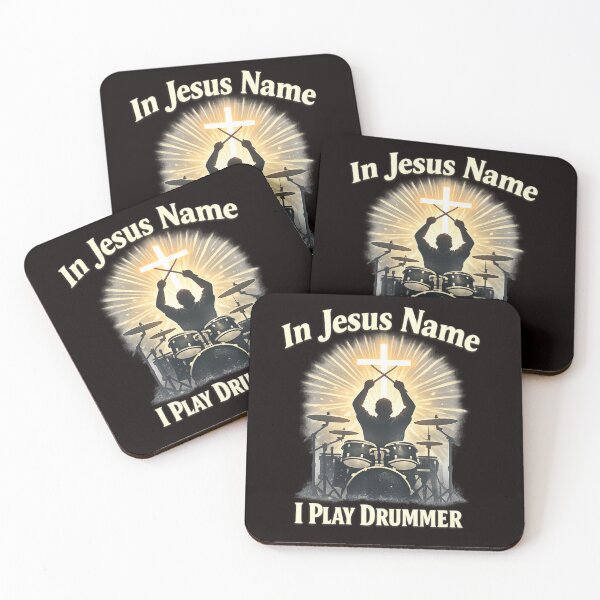 Item preview, In Jesus Name I Play Drummer – Christian Worship Drummer Faith Design designed and sold by FrameFlow.