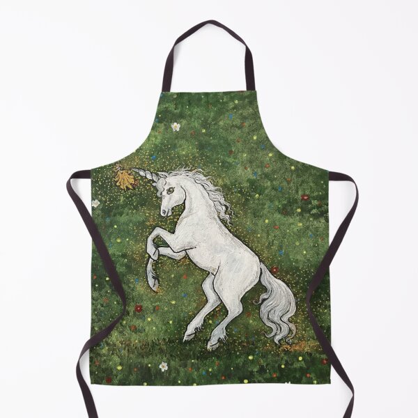 Item preview, Dancing unicorn with elf against a millefleurs background designed and sold by creaphyl28.