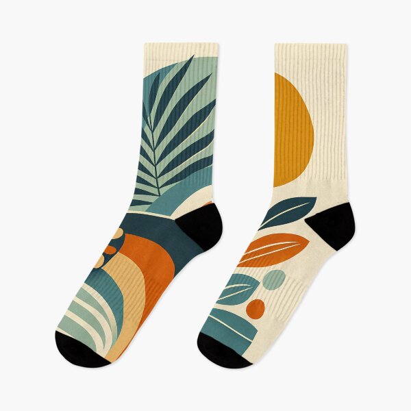 Item preview, Abstract Botanical Shapes with Sun and Leaves designed and sold by InkSmithery.
