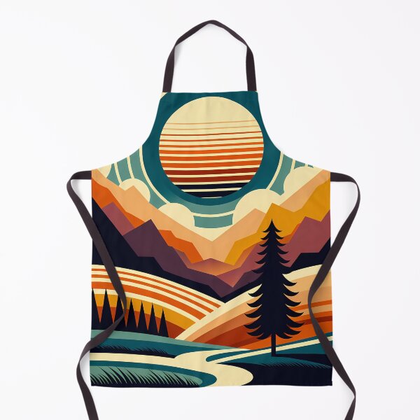 Item preview, Geometric Mountain Sunrise Landscape designed and sold by InkSmithery.