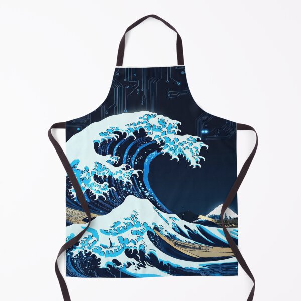 Item preview, Great Wave off Kanagawa Circuit Board - Japanese Cyberpunk Fusion designed and sold by Ink Dynasty.