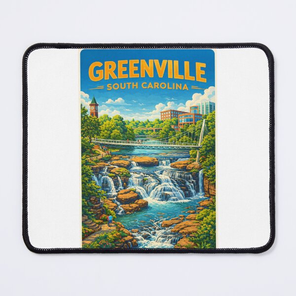 Item preview, Greenville South Carolina at Falls Park on the Reedy near Liberty Bridge and Downtown Greenville designed and sold by Places On Earth.