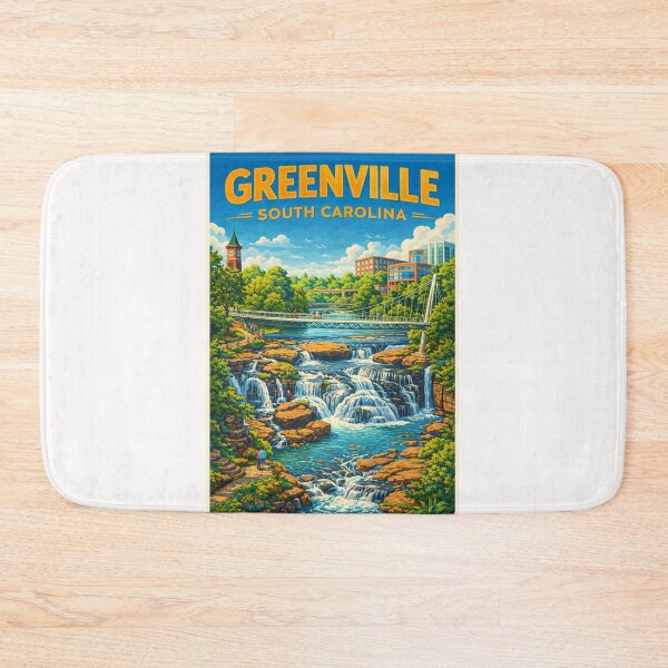 Item preview, Greenville South Carolina at Falls Park on the Reedy near Liberty Bridge and Downtown Greenville designed and sold by Places On Earth.