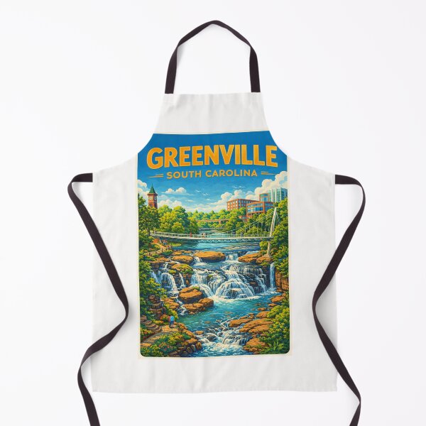 Item preview, Greenville South Carolina at Falls Park on the Reedy near Liberty Bridge and Downtown Greenville designed and sold by Places On Earth.