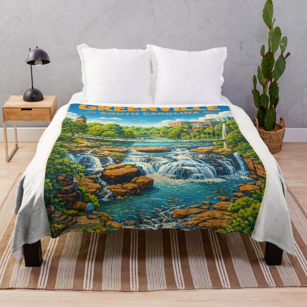 Item preview, Greenville South Carolina at Falls Park on the Reedy near Liberty Bridge and Downtown Greenville designed and sold by Places On Earth.