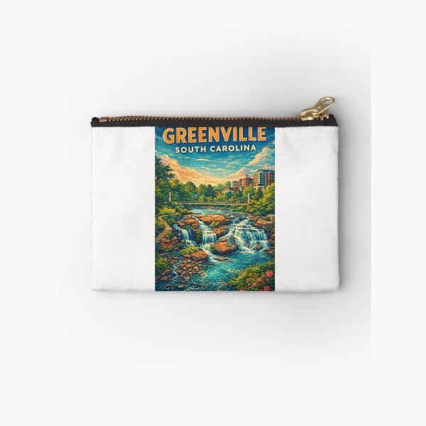 Item preview, Greenville South Carolina Skyline and Falls Park on the Reedy near Liberty Bridge and Main Street designed and sold by Places On Earth.