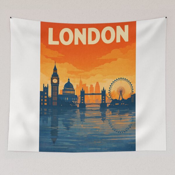 Item preview, London Skyline along the River Thames with Tower Bridge, Big Ben and London Eye, United Kingdom designed and sold by Places On Earth.