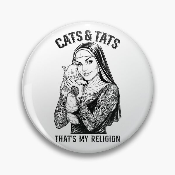 Item preview, Cats Tats Tattooed Cat Lover Nun Ink Girl Funny Inked Woman designed and sold by GrandeDuc.