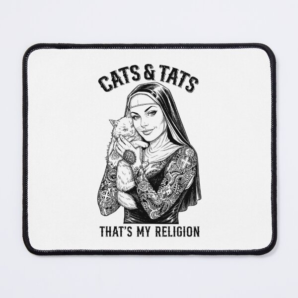 Item preview, Cats Tats Tattooed Cat Lover Nun Ink Girl Funny Inked Woman designed and sold by GrandeDuc.