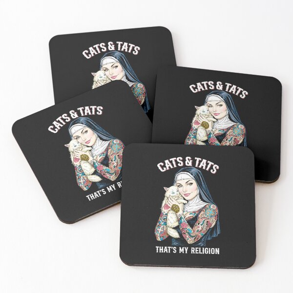 Item preview, Cats Tats Tattooed Cat Lover Nun Ink Girl Funny Inked Woman designed and sold by GrandeDuc.