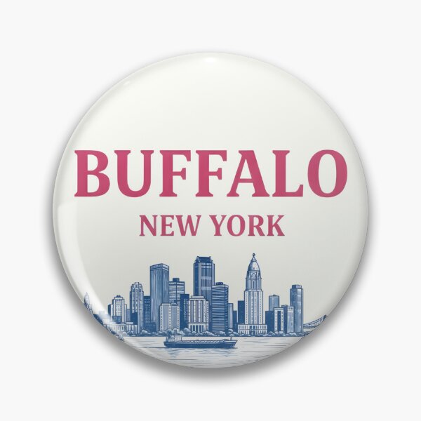 Item preview, Buffalo NY Cute Pastel Skyline Blue Cityscape Landscape designed and sold by HowToCanadian.