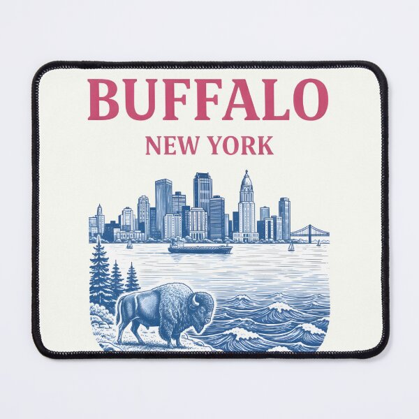 Item preview, Buffalo NY Cute Pastel Skyline Blue Cityscape Landscape designed and sold by HowToCanadian.