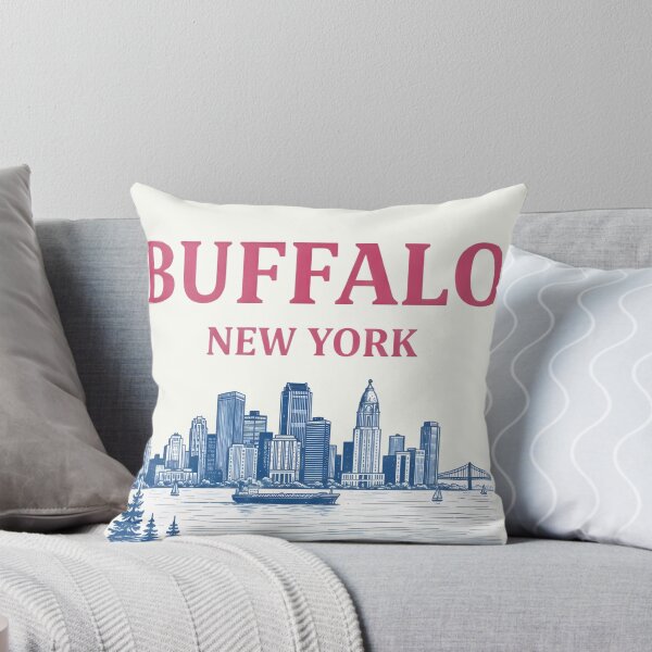 Item preview, Buffalo NY Cute Pastel Skyline Blue Cityscape Landscape designed and sold by HowToCanadian.