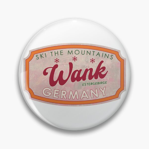 Item preview, Wank, Germany, Estergebirge, Ski, textured skiing badge designed and sold by Wanderful-roads.