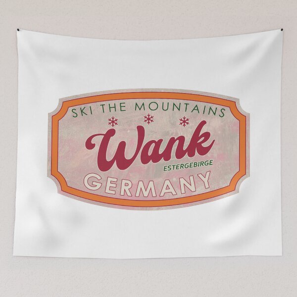 Item preview, Wank, Germany, Estergebirge, Ski, textured skiing badge designed and sold by Wanderful-roads.