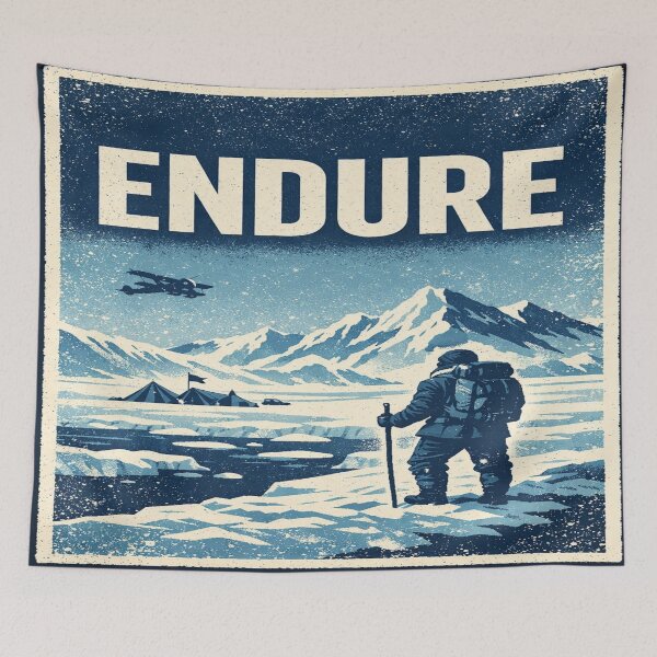 Item preview, Endure – Vintage Polar Expedition Adventure Poster | Motivational Explorer Wall Art designed and sold by Globalcitytees.