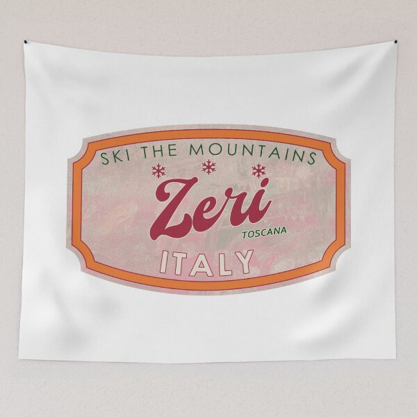 Item preview, Zeri, Italy, Toscana, Ski, textured skiing badge designed and sold by Wanderful-roads.