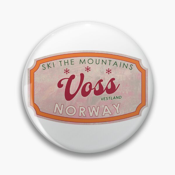 Item preview, Voss, Norway, Vestland, Ski, textured skiing badge designed and sold by Wanderful-roads.