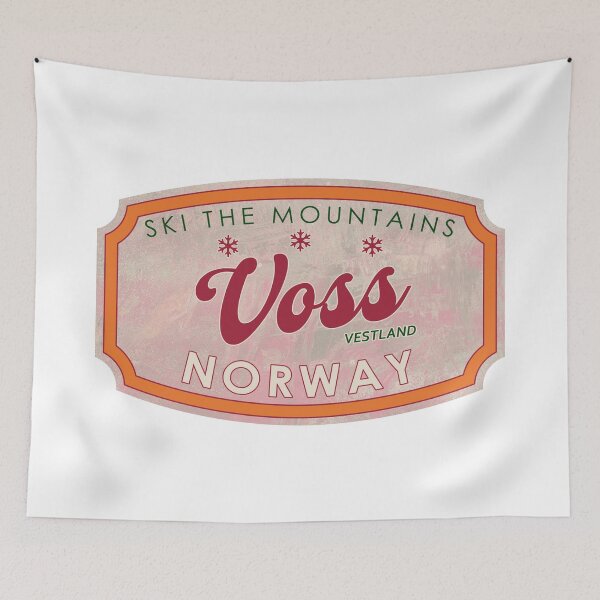Item preview, Voss, Norway, Vestland, Ski, textured skiing badge designed and sold by Wanderful-roads.
