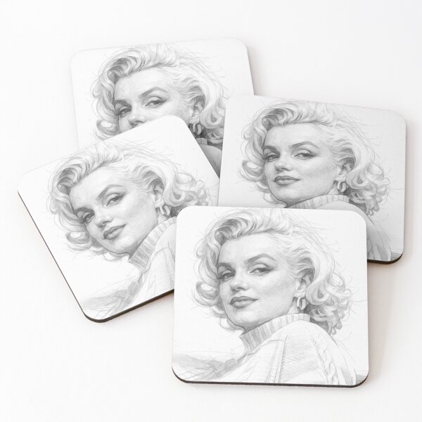 Item preview, Black and White Pencil Portrait of 1950s Blonde Bombshell | Realistic Graphite Sketch | Vintage Hollywood Icon Wall Art designed and sold by Leon Woods Pencil Art.