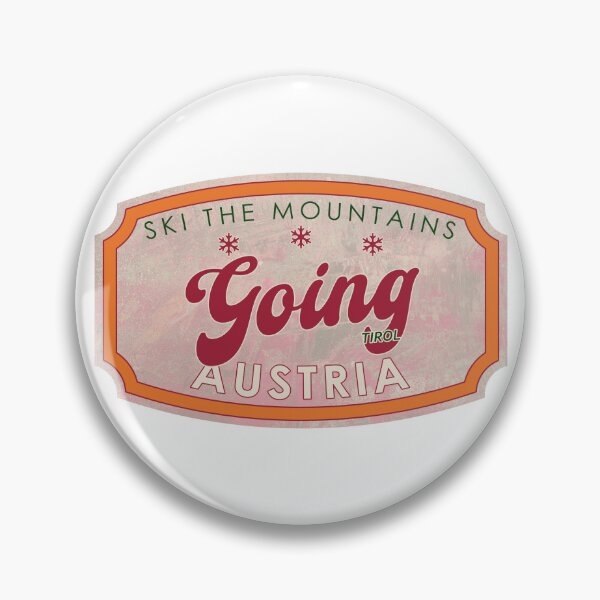 Item preview, Going, Austria, Tirol, Ski, textured skiing badge designed and sold by Wanderful-roads.