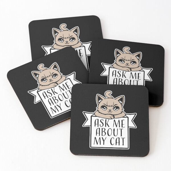 Item preview, Ask Me About My Cat Funny Lover Quote Joke Talking designed and sold by shirt-o-mat.