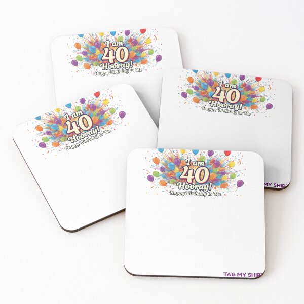 Item preview, I am 40 Hooray! Happy Birthday to Me - Tag My Shirt designed and sold by Tag My Shirt - Clothing Made to Be Written On..