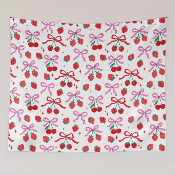 Item preview, bows, cherries, and raspberries designed and sold by burbura.