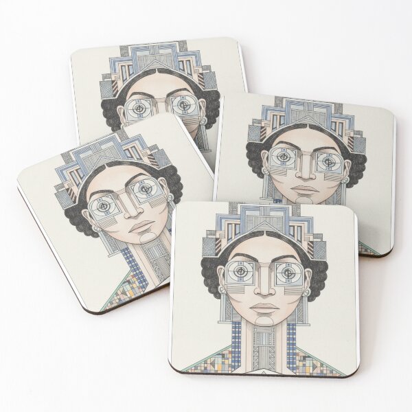 Item preview, Futuristic Pop Icon – Surreal Architectural Portrait designed and sold by ReVYBE.