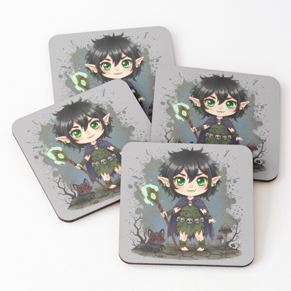 Item preview, Chibi Forest Druid with Skull Belt and Multi-Eyed Cat designed and sold by MBBialyPiksel.