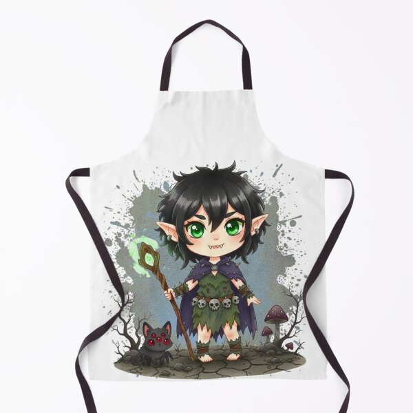 Item preview, Chibi Forest Druid with Skull Belt and Multi-Eyed Cat designed and sold by MBBialyPiksel.