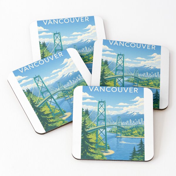 Item preview, Vancouver British Columbia with Lions Gate Bridge and Stanley Park near Burrard Inlet designed and sold by Aryabek.