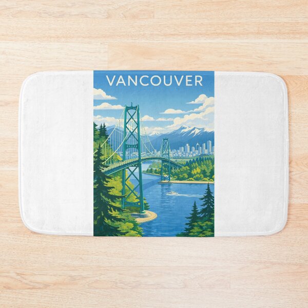 Item preview, Vancouver British Columbia with Lions Gate Bridge and Stanley Park near Burrard Inlet designed and sold by Aryabek.